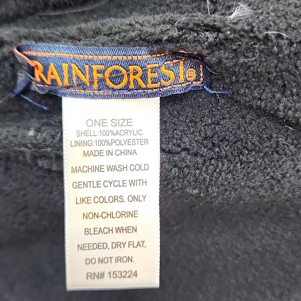 RAINFOREST BEANIE HAT, NAVY, LINED WITH FLEECE FOR WARMTH, UNISEX - Picture 7 of 8